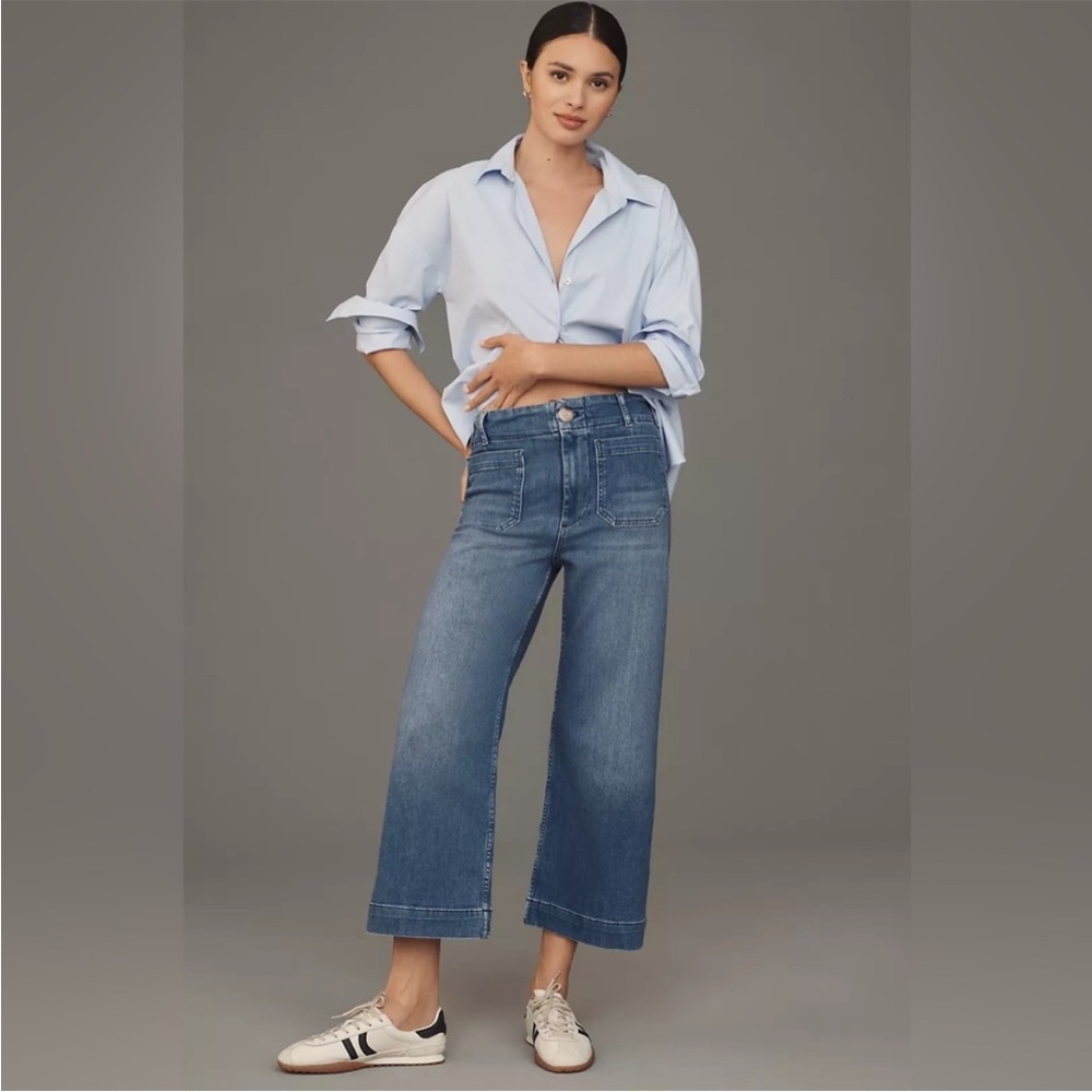Maeve The Colette Crop High-Rise‎ Wide-Leg Jeans Approx Size 34 - Picture 16 of 16
